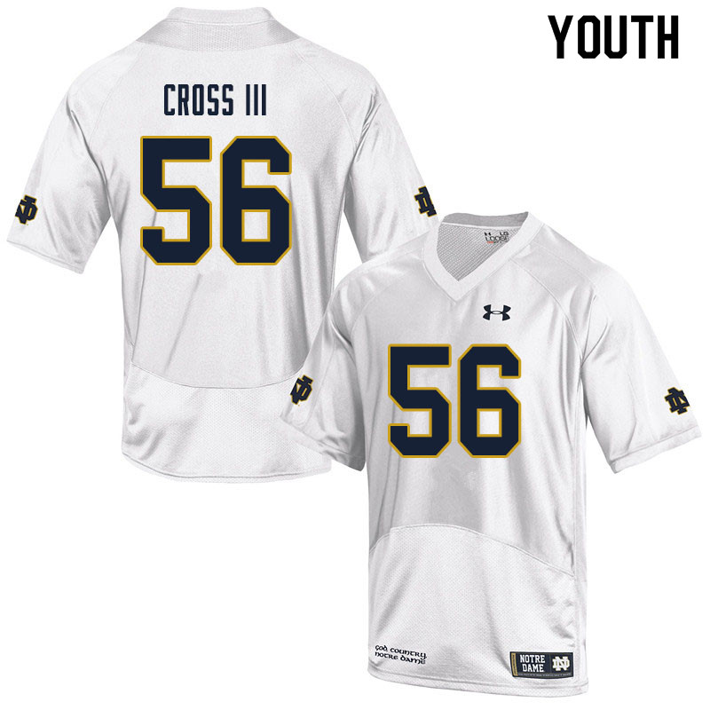 Youth #56 Howard Cross III Notre Dame Fighting Irish College Football Jerseys Sale-White - Click Image to Close